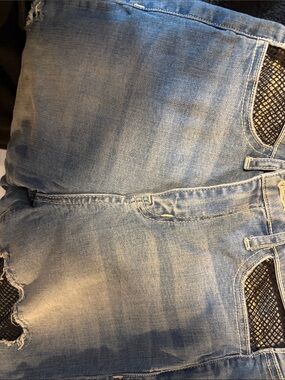 Guess Light Blue Fishnet Skinny Jeans